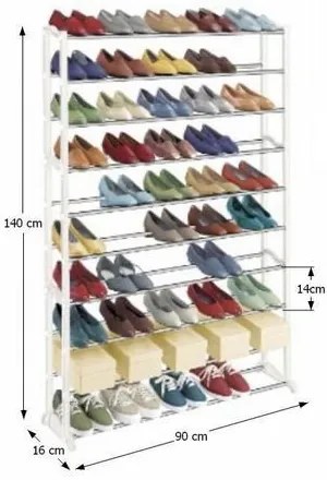 Stojak na buty Botis 1 biały, 140  cm