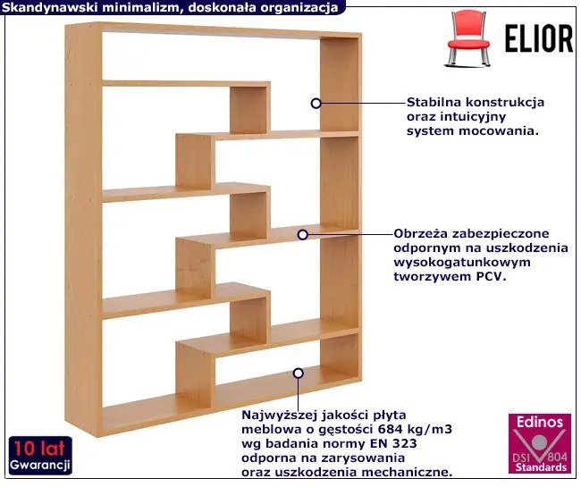 Regał skandynawski w kolorze olchy B2-R55