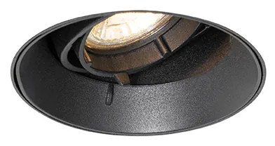 Nowoczesny reflektor wpuszczany czarny GU10 okrągły bez obramowania - Oneon