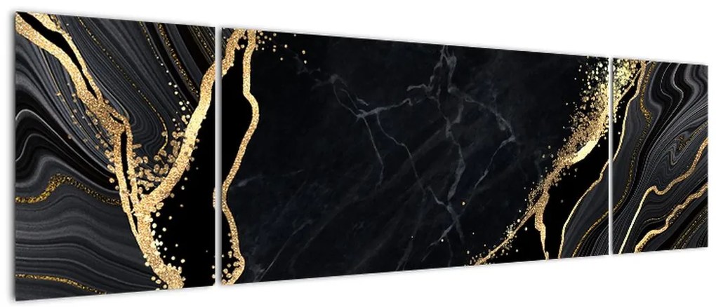 Obraz złotej abstrakcji (170x50 cm)