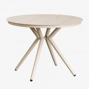 Okrągły Stół Ogrodowy Z Aluminium Valerie Ø100 Cm & Kremowa Tapioca - Sklum