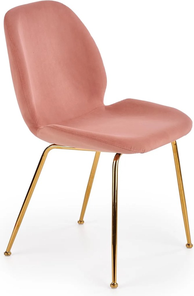 Tapicerowane krzesło na złotych nogach K381 Halmar