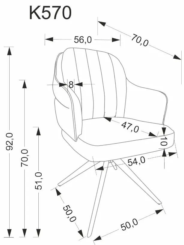Krzesło tapicerowane K570 szare obracane HALMAR