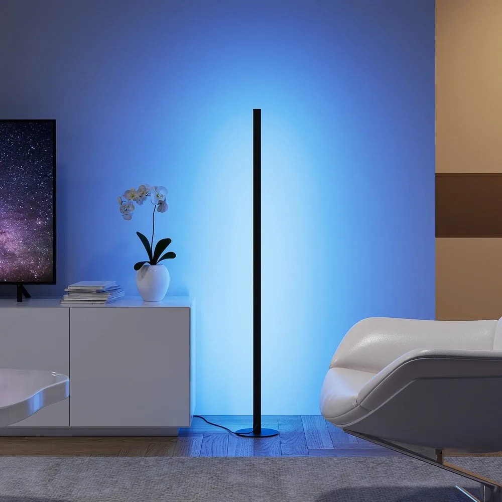 Czarna lampa stojąca LED (wysokość 110 cm) Tendo – Reality