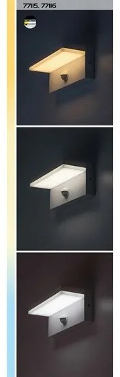 Rabalux 77115 zewnętrzna lampa ścienna LEDZaragoza, z czujnikiem, 9 W, IP54, czarna