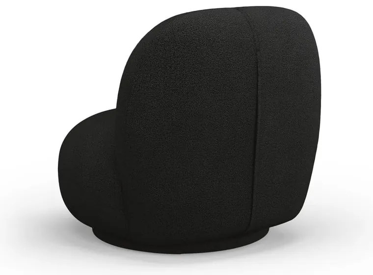 Czarny fotel z materiału bouclé Chuck – Micadoni Home