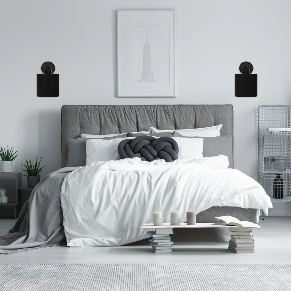 Czarny kinkiet LED  z czarnym abażurem WD-C-1010SC-SC jednopunktowy in