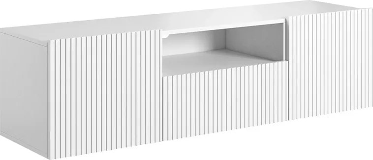 Szafka RTV wisząca Nicole 150 cm z szufladą - biały mat