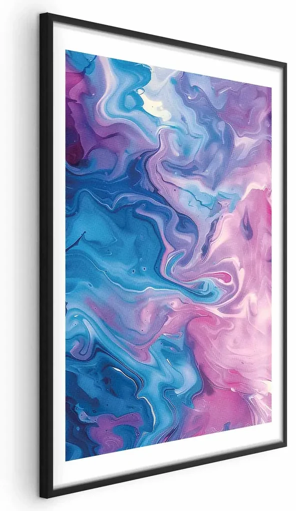 Plakat Nocne Przepływy 21x30 cm z ramą czarną z marginesem ARTGEIST B