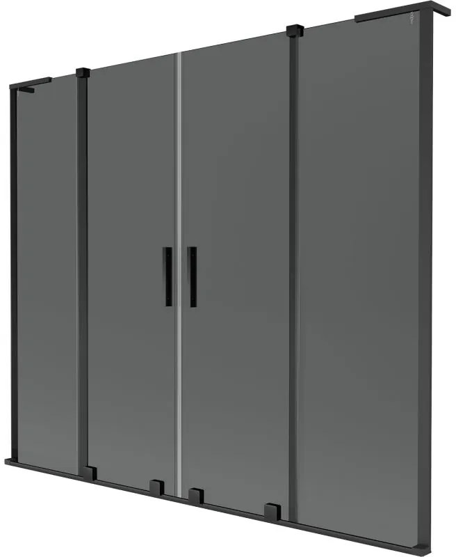 Mexen Velar L Duo parawan nawannowy 2-skrzydłowy rozsuwany 200 x 150 cm, grafit, czarny - 896-200-003-42-70