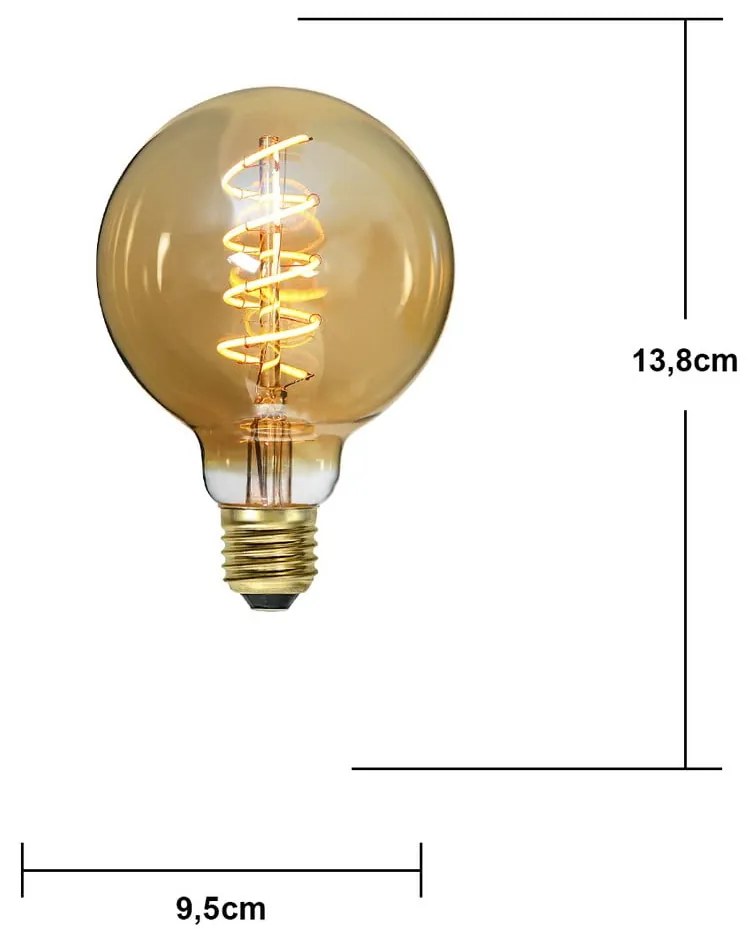 Żarówka filamentowa ze ściemniaczem i ciepłym światłem z gwintem E27, 3 W Spiral Filament – Star Trading