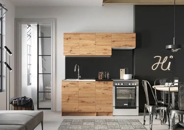 Mały komplet szafek kuchennych dąb artisan G4-M04