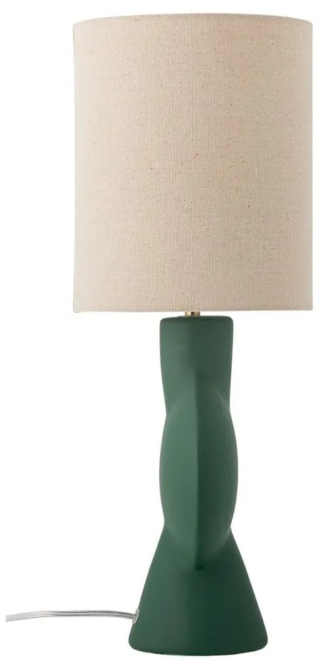 Ciemnozielona lampa stołowa z tekstylnym kloszem (wysokość 55 cm) Sergio – Bloomingville