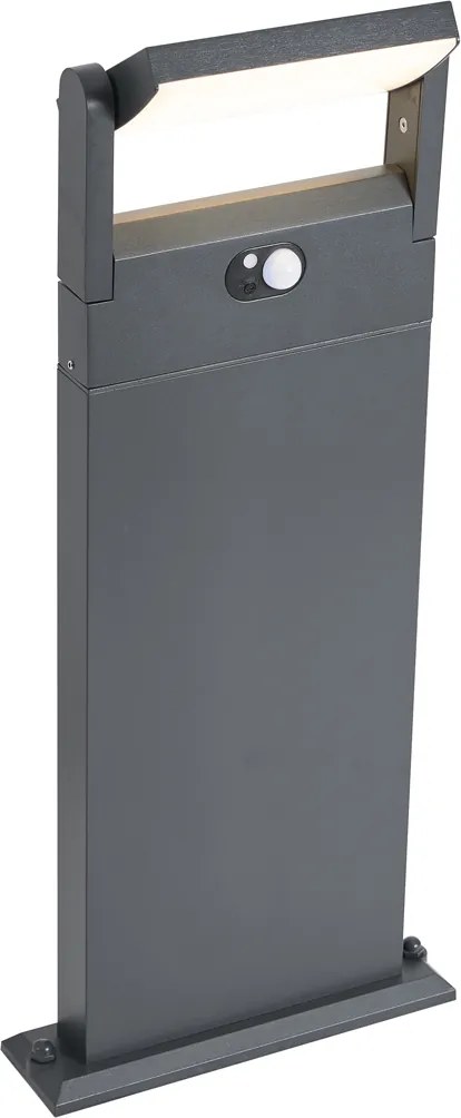 Zewnętrzna lampa słupkowa ciemnoszara z czujnikiem ruchu 60 cm IP54 Solarna - Judge