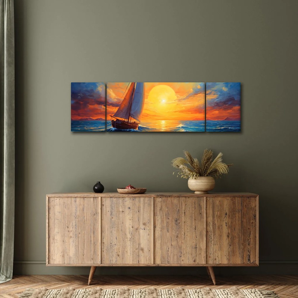 Obraz - Żaglówki (170x50 cm)