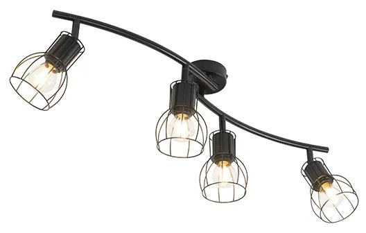 Nowoczesny Plafon / Reflektorek / Spot / Spotow / Lampy sufitowe czarny 86 cm 4-światła - Botu Nowoczesny Oswietlenie wewnetrzne