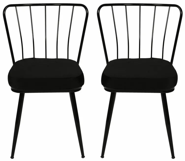 Zestaw krzeseł do jadalni Yildiz 2 Black, 2 szt., 2 szt.