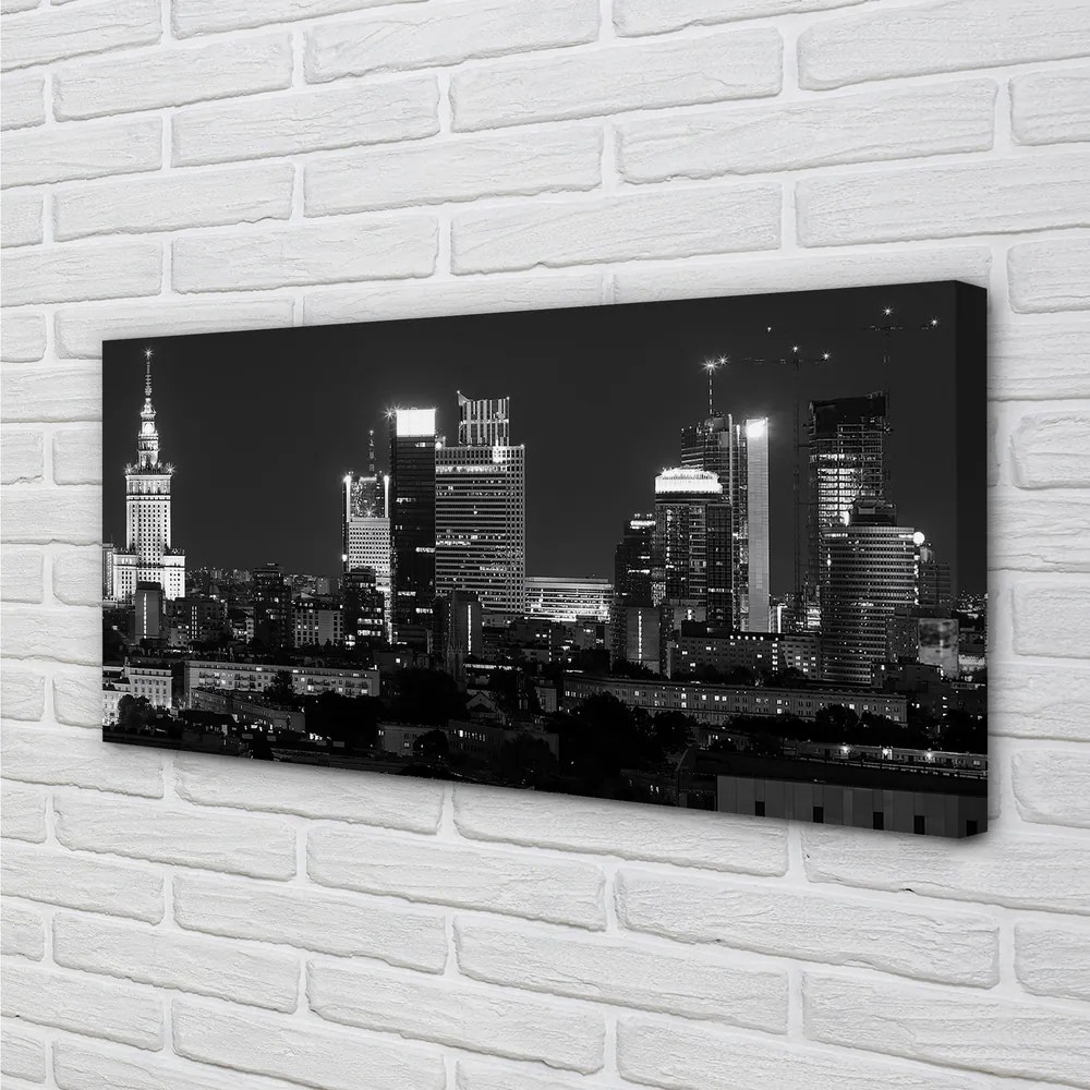 Obraz drukowany na płótnie Światła Warszawskiej Metropolii