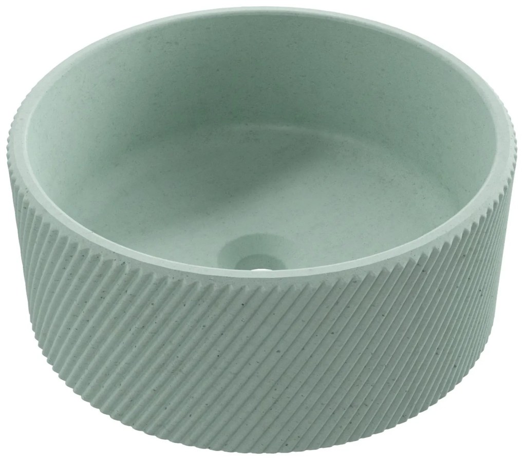 Umywalka betonowa nablatowa okrągła bez otworu na baterię 37 cm VIJA | różne kolory : Kolor - Miętowy