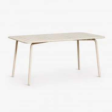 Prostokątny Stół Ogrodowy 160x90 Cm Ze Stali Florida Kremowa Tapioca - Sklum