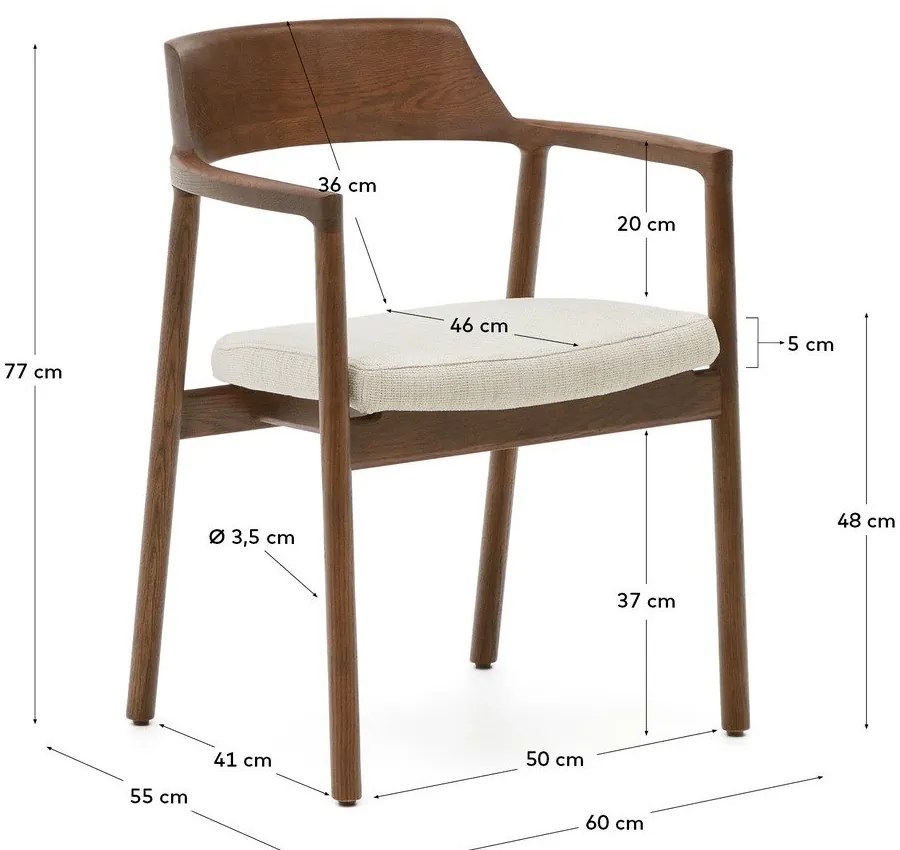Brązowe krzesło Alocs – Kave Home