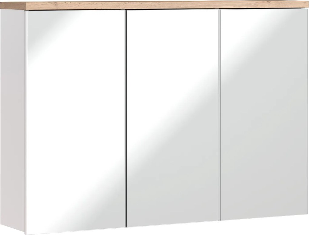 Wisząca szafka łazienkowa z lustrem 100 cm Bali 845, biała