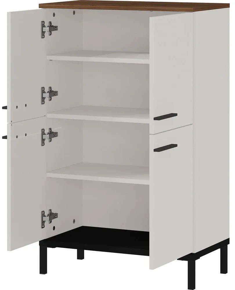 Szarobeżowa wysoka szafka łazienkowa w dekorze orzecha 60x97 cm Yonkers – Germania
