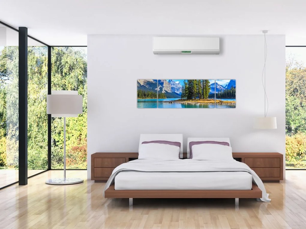 Obraz - Krajobraz górski z rzeką (170x50 cm)