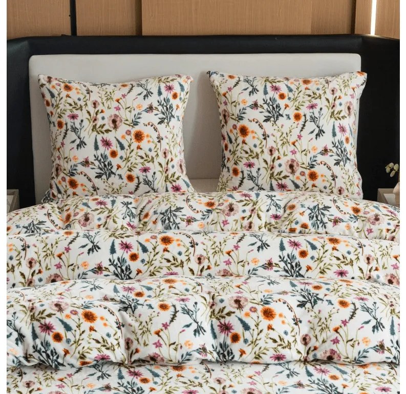 PrzytulneMieszkanie.pl PrzytulneMieszkanie.pl Pościel z mikropluszu HERBALIS kremowa Rozmiar pościeli: 2 szt 70 x 90 cm | 200 x 220 cm