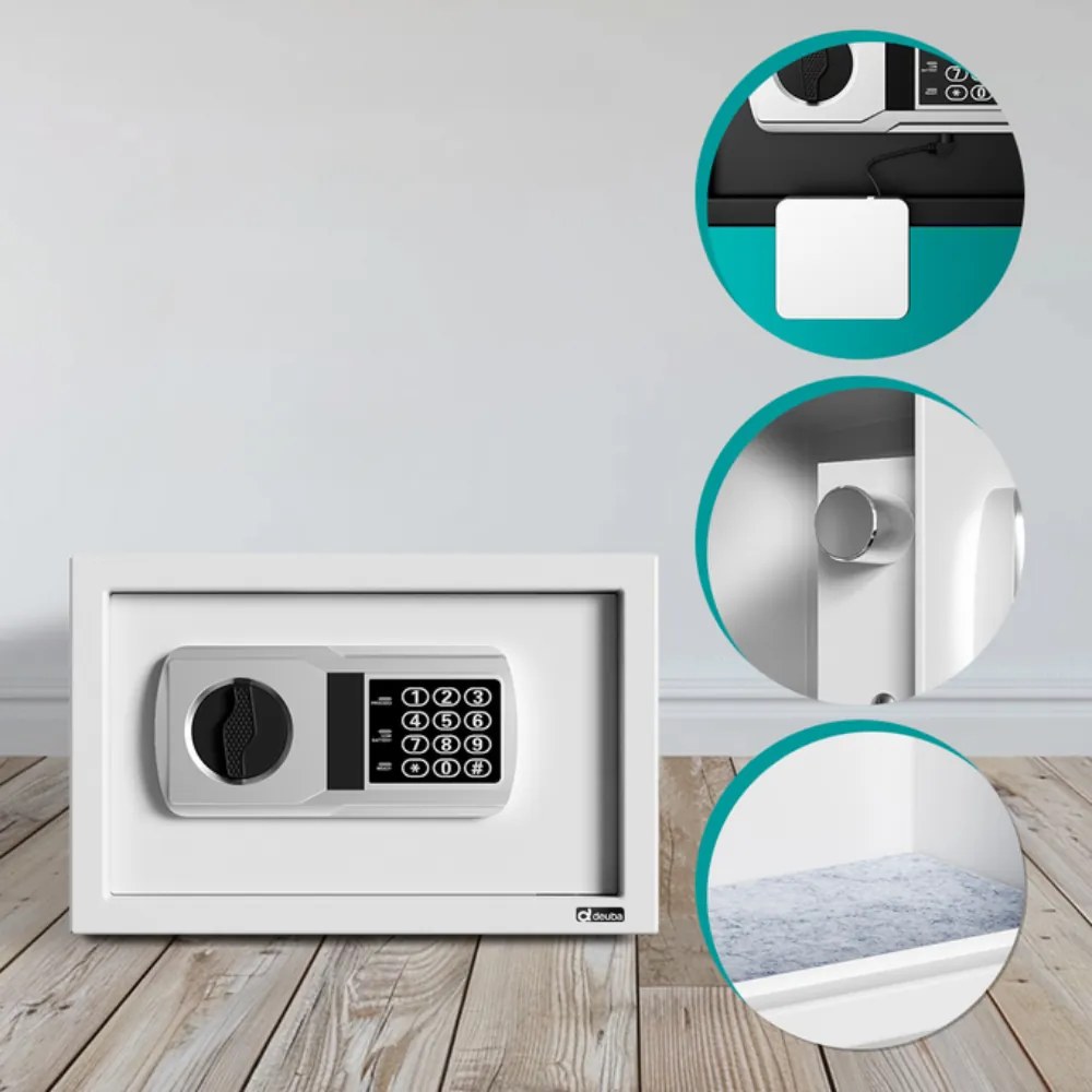 Elektroniczny sejf meblowy SAFETY, 31 x 20 x 20cm, srebrna Deuba