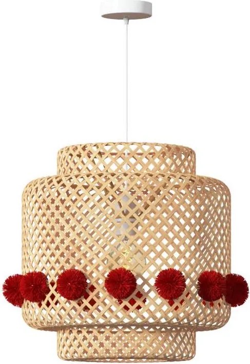 Atmosphera - Lampa wisząca na lince LIBY 1xE27/25W/230V bambus