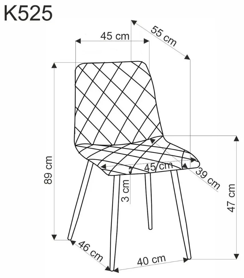 Krzesło tapicerowane K525 VELVET musztardowe HALMAR