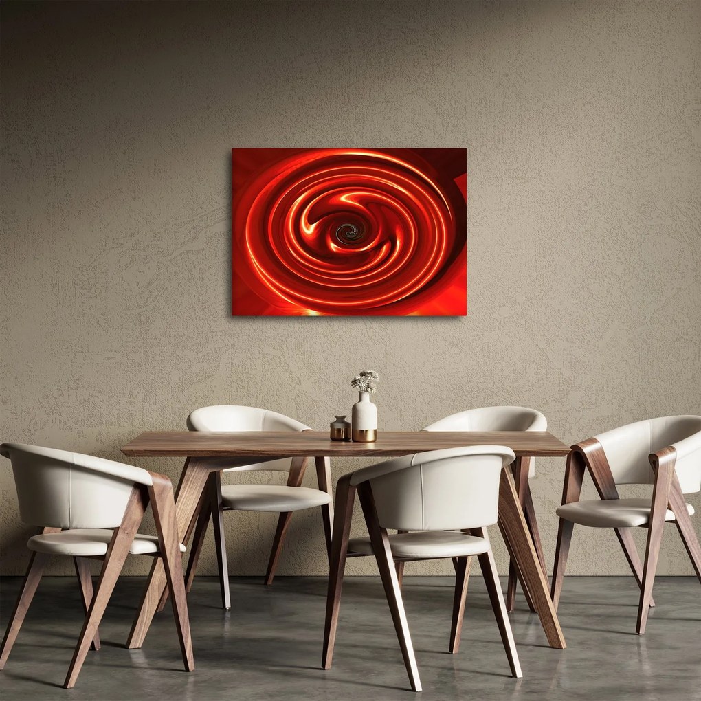 Abstrakcyjny obraz - czerwona spirala (70x50 cm)