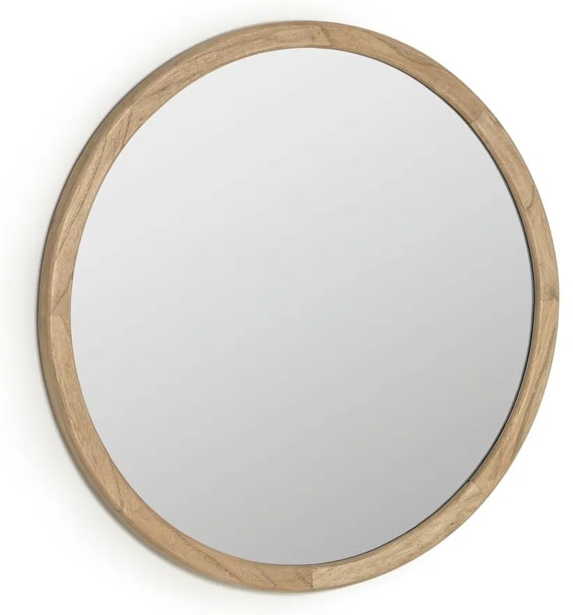 Lustro ścienne z drewnianą ramą ø 80 cm Alum – Kave Home