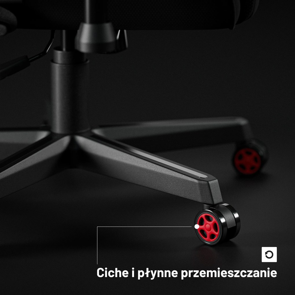 Fotel gamingowy materiałowy czarno-czerwony: Diablo X-Starter