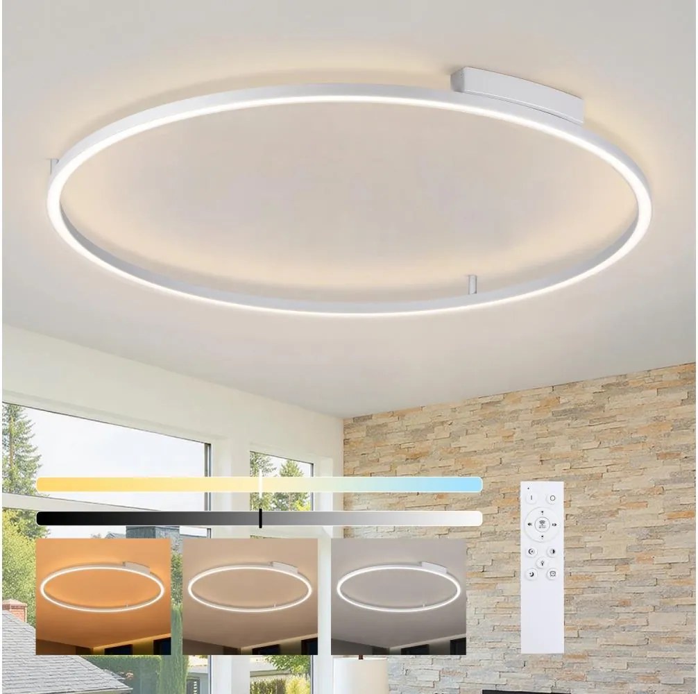 Brilagi - ściemnialna lampa LED PORTOFINO LED/85W/230V Ø 120 cm srebrna + pilot