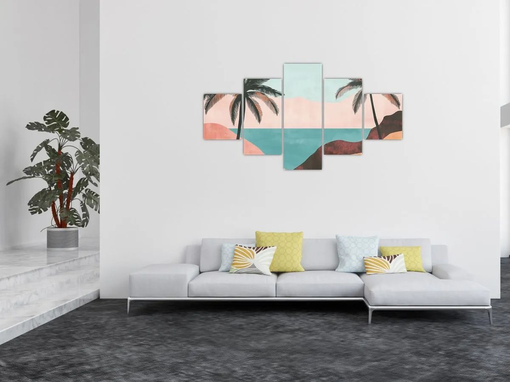 Obraz - Palmy nad morzem (125x70 cm)