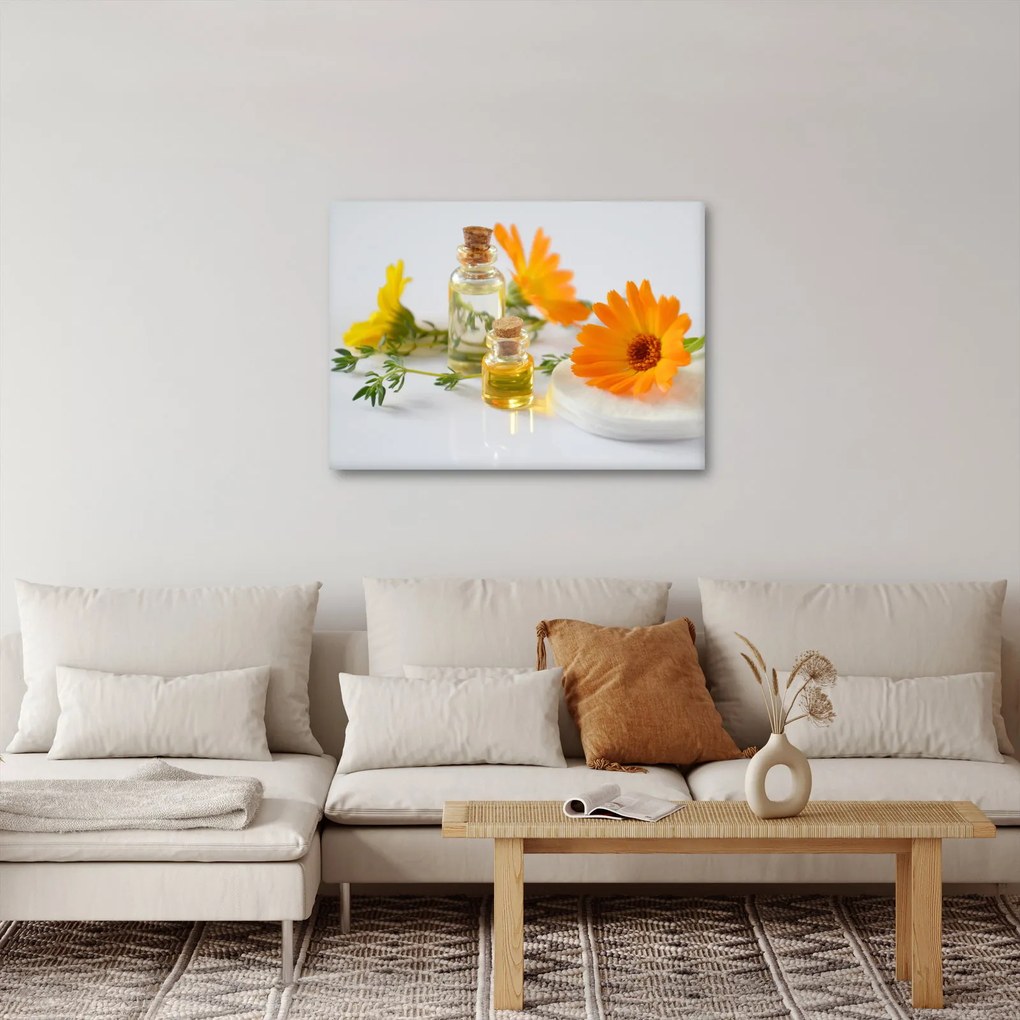 Obraz pomarańczowych kwiatów (70x50 cm)