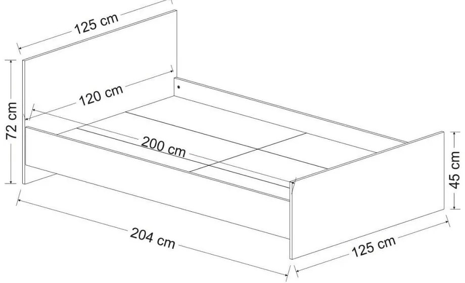 Białe łóżko jednoosobowe 120x200 cm Kale – Kalune Design