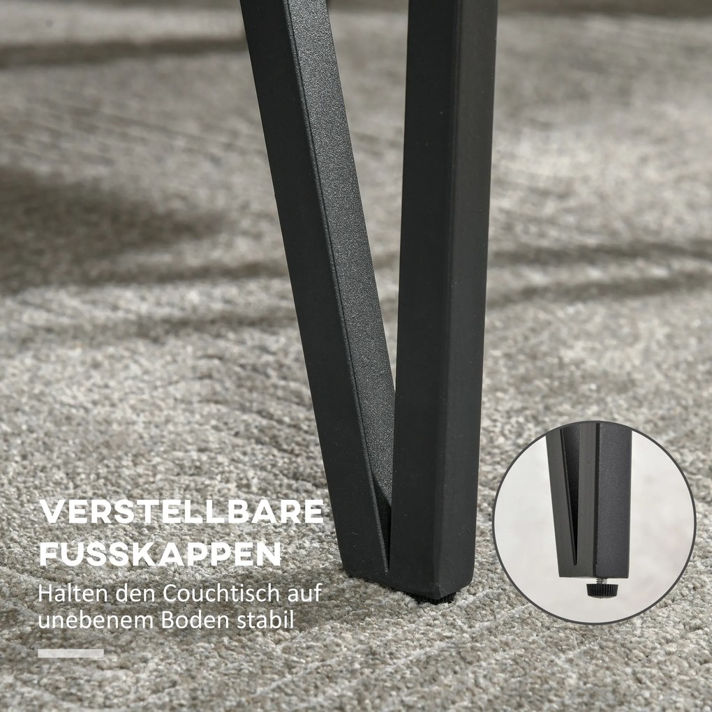 HOMCOM stolik kawowy w stylu przemysłowym z naturalnym drewnem i metalową konstrukcją czarny + brąz idealny do salonu | Aosom PL