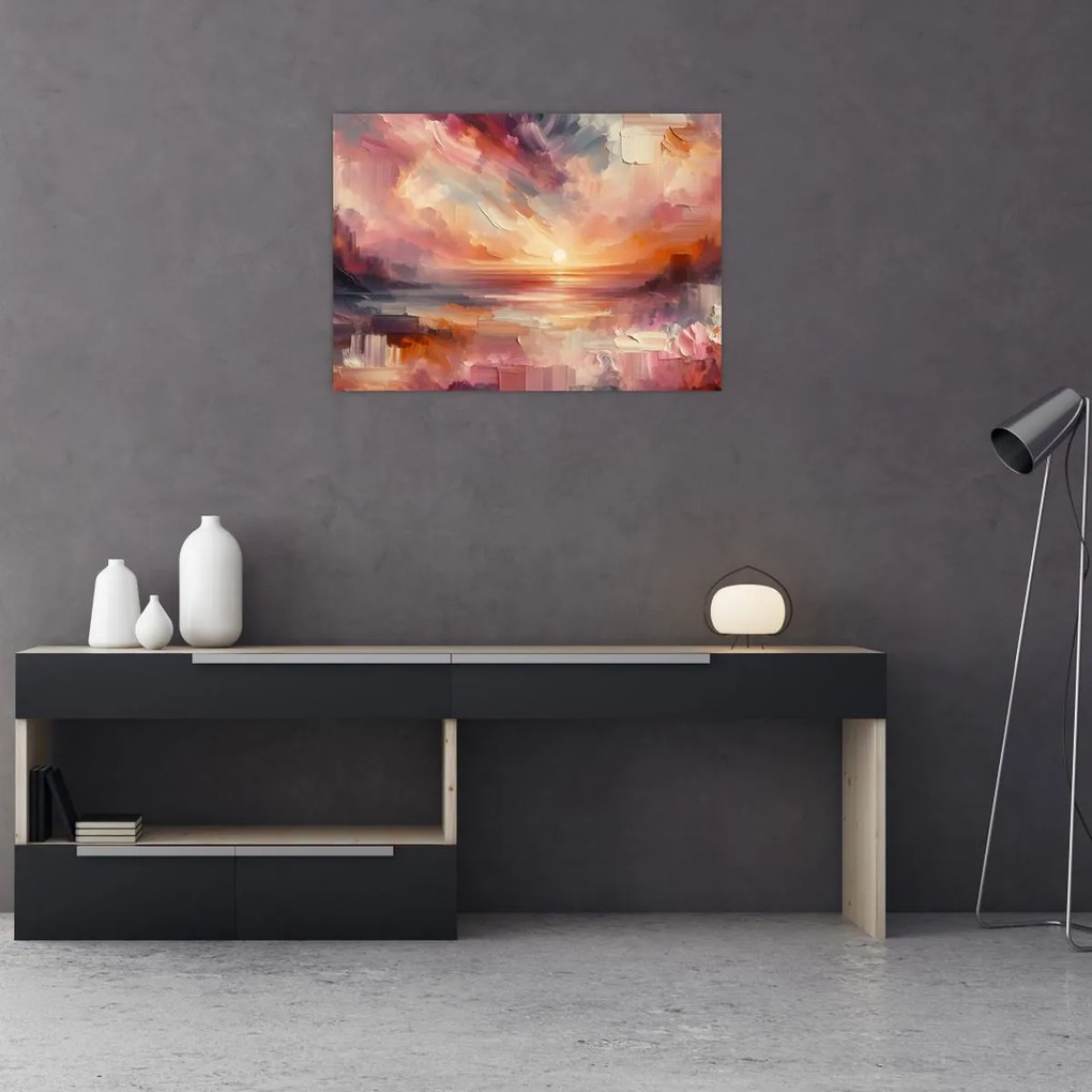 Obraz na szkle - Malowane zorze (70x50 cm)