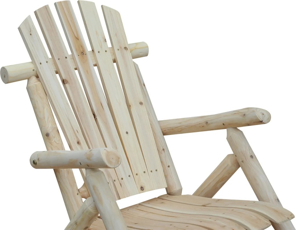 Fotel bujany krzesło na biegunach drewniane outsunny