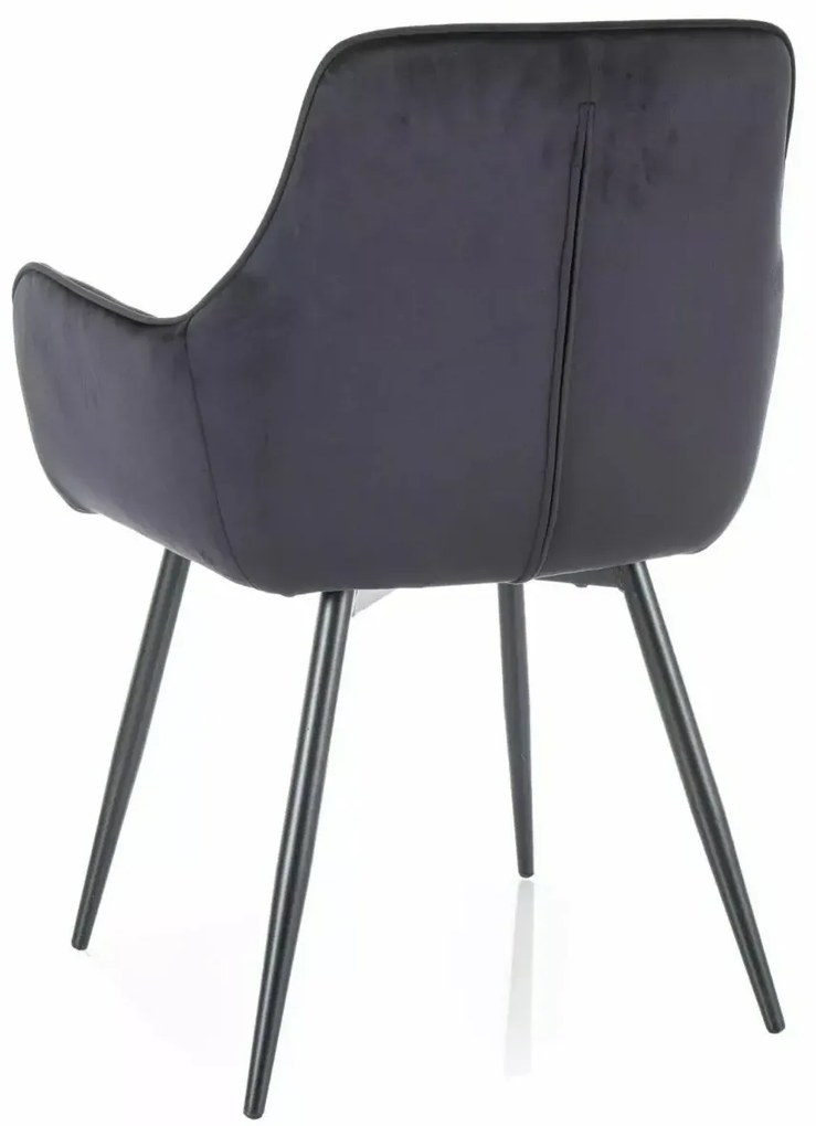 KRZESŁO FIG VELVET CZARNY STELAŻ/CZARNY BLUVEL 19 SIGNAL