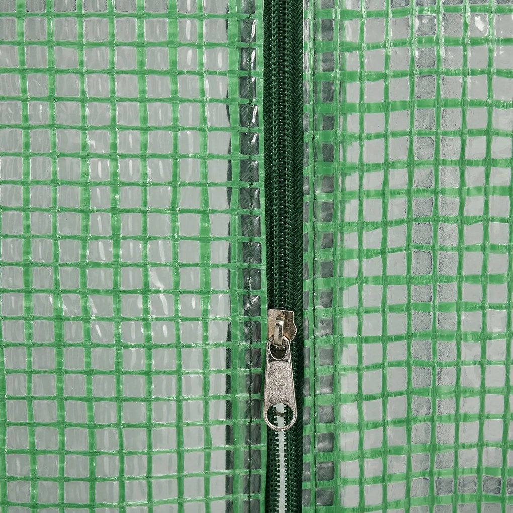 Outsunny Szklarnia Foliowa z 8 Półkami Stal PE Zielona 143x138x195cm Cieplarnia na Pomidory z Drzwiami | Aosom PL