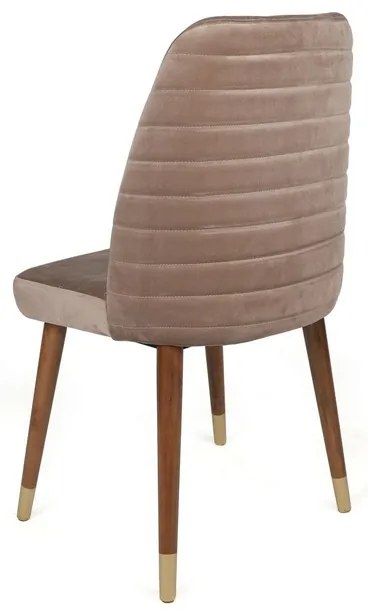 Zestaw krzeseł do jadalni Hugo Beige and Walnut, 4szt.