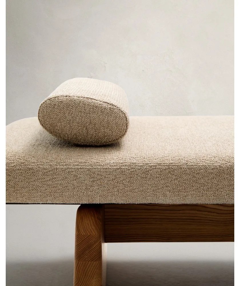 Beżowo-naturalny szezlong z tkaniny szenilowej (strona zmienna) Topaz – Kave Home