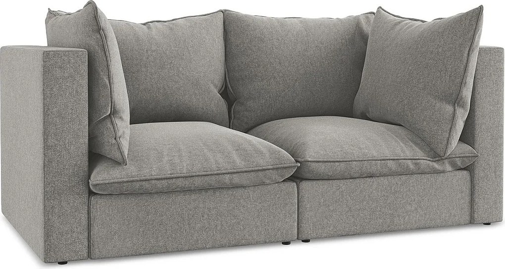 2-osobowa kanapa modułowa - z tkaniny welwetowej - szary - MANAO