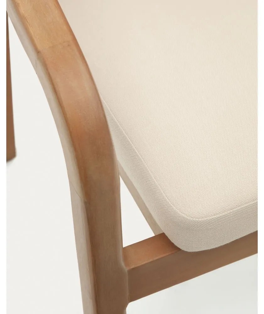 Beżowe/w naturalnym kolorze drewniane/tapicerowane krzesła ogrodowe zestaw 4 szt. Malaret – Kave Home