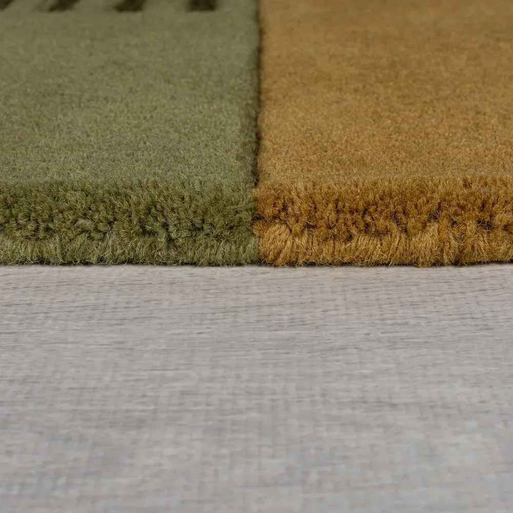 Zielony wełniany dywan tkany ręcznie 150x240 cm Lozenge – Flair Rugs