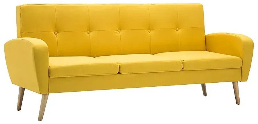 Trzyosobowa sofa pikowana żółta - Anita 3Q